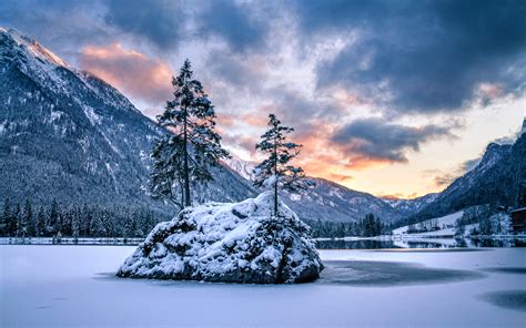 Télécharger fonds d'écran Hintersee le Lac, les Alpes, l'hiver, le Parc National de ...