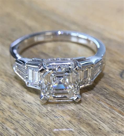 2ct asscher cut platinum diamond engagement ring | Max Diamonds | Bespoke Jeweler London ...