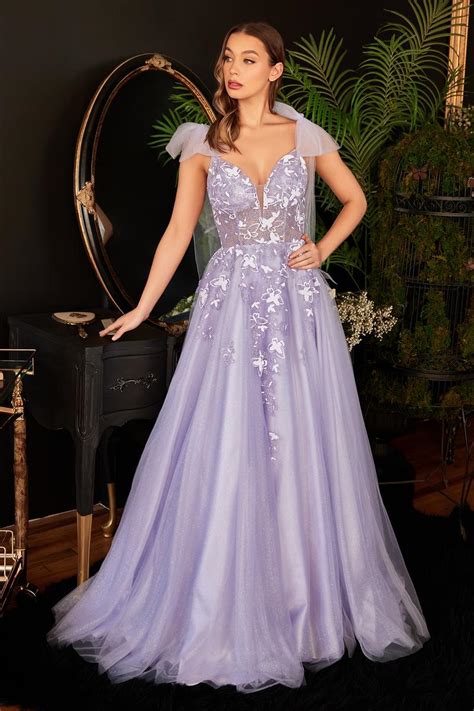 French Novelty: Ladivine CB097 Shimmering Butterfly Prom Dress