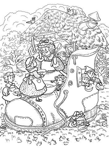 Old Woman Who Lived in a Shoe coloring page | Free Printable Coloring ...