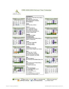 2022-2023 School Year Calendar | Corvallis Waldorf School