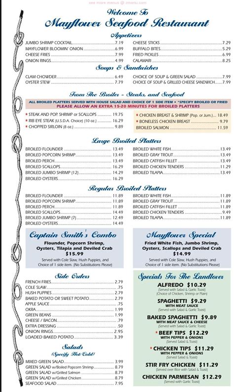 Menu at Mayflower Seafood Restaurant, Danville