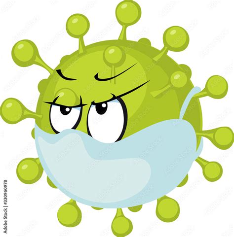 Tamed Corona Virus Cartoon - COVID - 19 Vector Illustration with ...