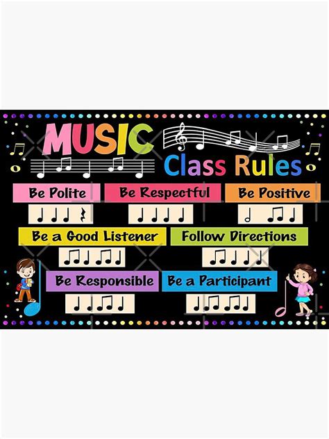 "Music Class Rules Classroom Poster Gift For Teacher, School, Back To ...