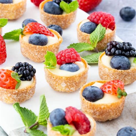 Mini Fruit Tart Canapés with Creme Patissiere - Helen's Fuss Free Flavours