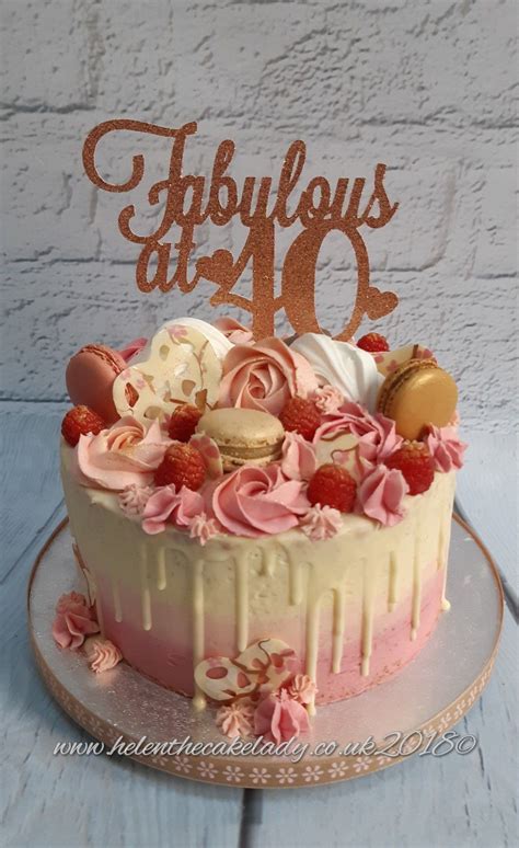 40th drip cake | 40th birthday cakes, 40th birthday cake for women, Birthday drip cake