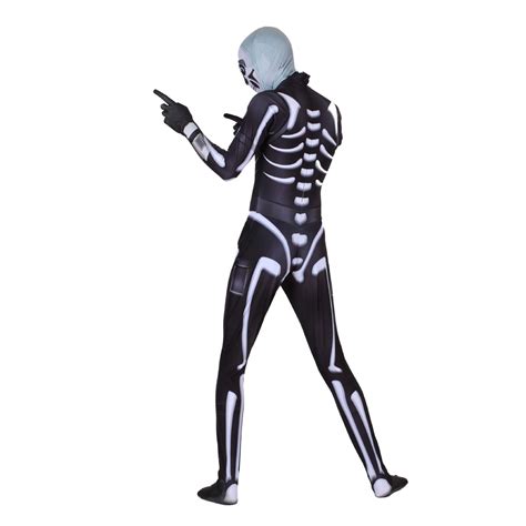 Fortnite Skull Trooper Costume Jumpsuit Cosplay Skull Trooper Mask Suit ...