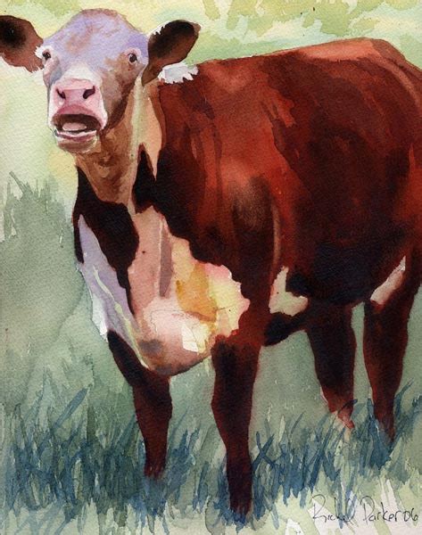 Hereford cow art Print of my watercolor painting | Etsy in 2021 | Cow art, Cow art print, Art