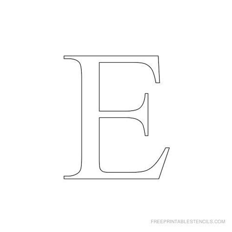 Printable Times New Roman Alphabet Stencil E | Alphabet stencils, Stencil patterns letters ...