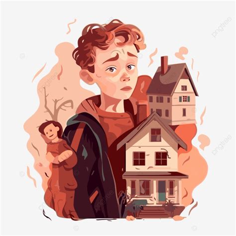 Home Alone Movie Vector, Sticker Clipart Boy Facing House With Two ...