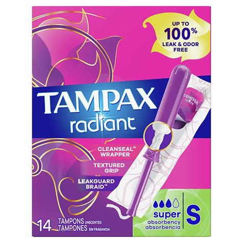 Tampax Radiant Tampons Super - Shop Tampons at H-E-B