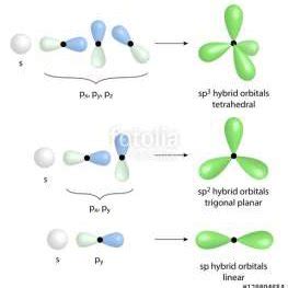 Hybridization of s and p orbitals of carbon atom and geometry of ...