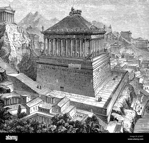 The Mausoleum at Halicarnassus or Tomb of Mausolus, Halicarnassus, present Bodrum, Turkey Stock ...