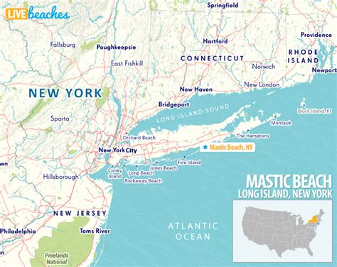 Map of Mastic Beach, New York - Live Beaches