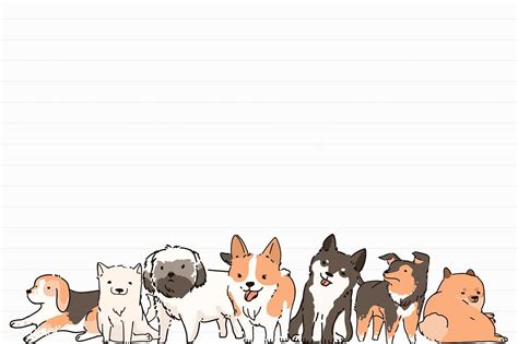 Dog lover pattern lined note paper template vector | premium image by rawpixel.com / marinemynt ...
