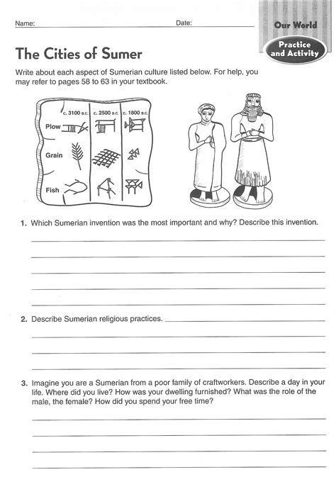 Mesopotamia Worksheets 6th Grade