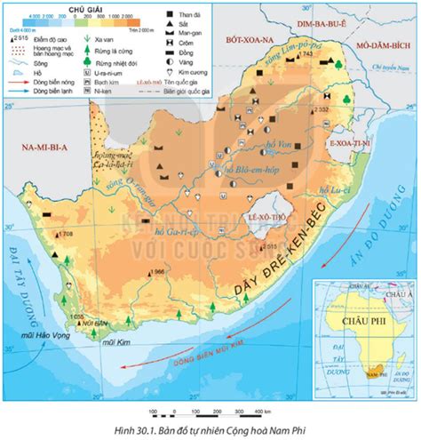 đặc điểm nổi bật điều kiện tự nhiên và tài nguyên thiên nhiên của Cộng hòa Nam Phi