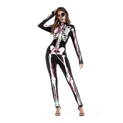 Skull Skeleton Scary Costumes Halloween Costumes For Women Horror Ghost ...