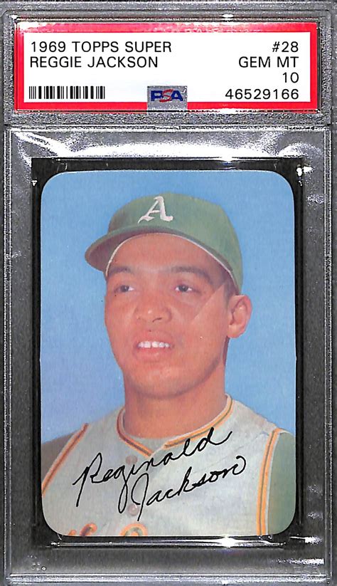 Lot Detail - 1969 Topps Super Reggie Jackson #28 Rookie Card Graded PSA 10 GEM MINT!