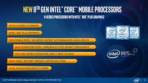 Intel Launches 8th Gen Coffee Lake-U Mobile CPUs With Iris Plus GPUs