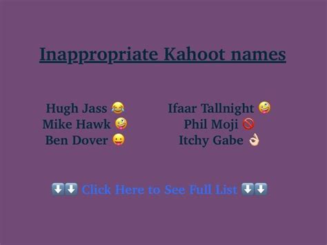 the words inappropriate about names are shown in different colors and ...