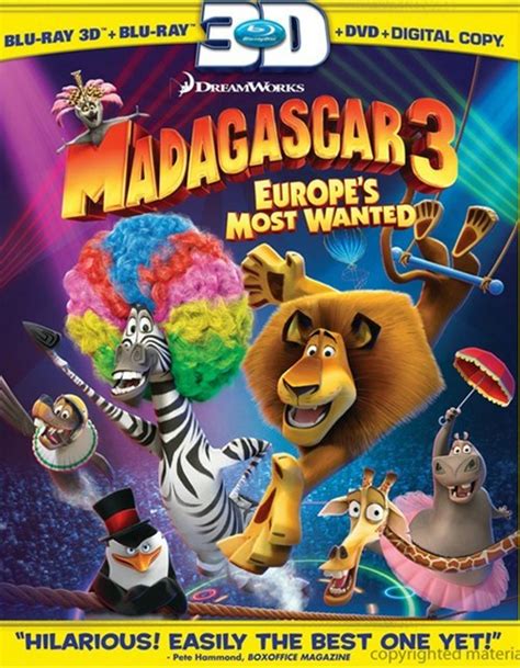 Madagascar 3: Europe's Most Wanted 3D (Blu-ray 3D + Blu-ray + DVD ...