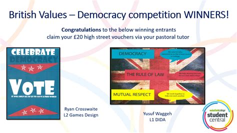 WM: British Values - Democracy Poster Competition WINNERS!