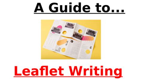 Leaflet Writing - GCSE English Language Unit 2 | Teaching Resources