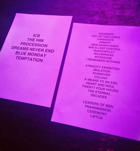 Peter Hook & The Light setlist from last night’s show in Oxford, UK. Tour continues tonight in ...