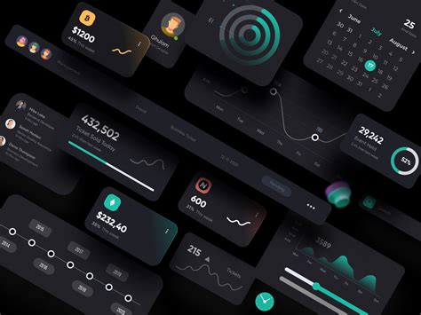 Dark Theme UI Elements by Ghulam Rasool 🚀 for Cuberto on Dribbble