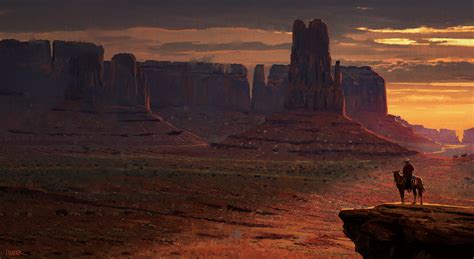 ArtStation - canyon sunset