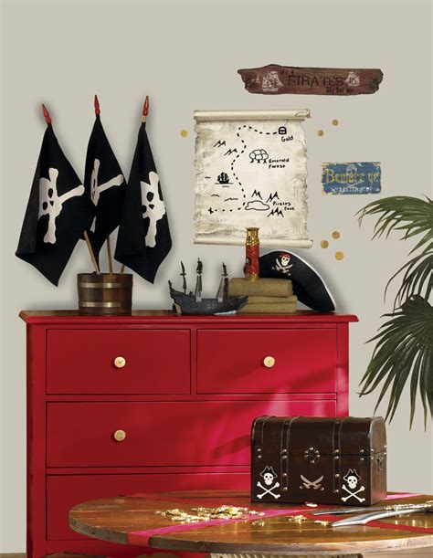 Pirates Map & Signs Peel & Stick Giant Wall Decals | WallDecals.com