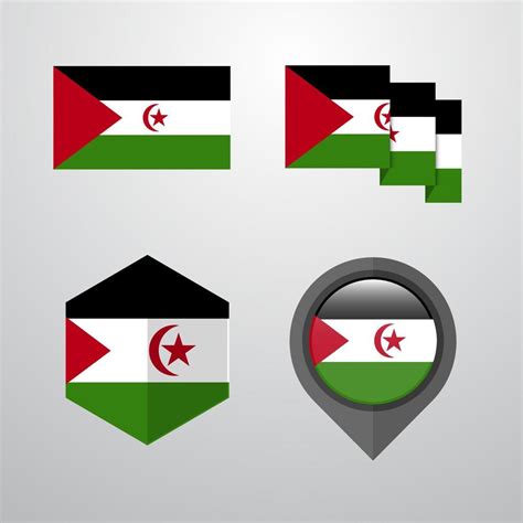 Western Sahara flag design set vector 14291255 Vector Art at Vecteezy