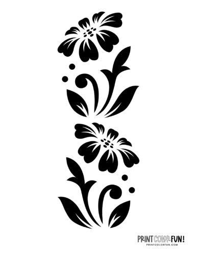 10 free flower stencil designs for printing & craft projects 6 | Flower ...