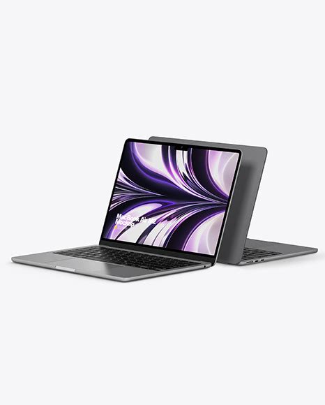 Two MacBook Air M2 Space Gray - Free Download Images High Quality PNG ...