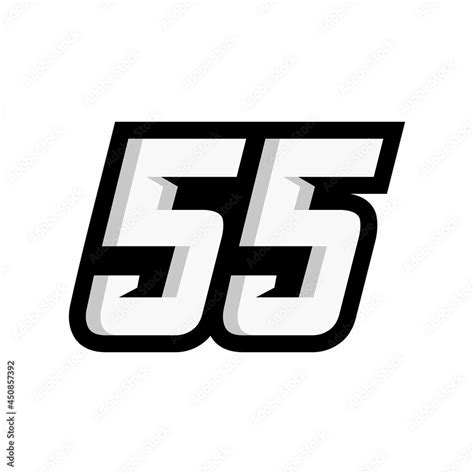 Racing number 55 logo on white background Stock-Vektorgrafik | Adobe Stock