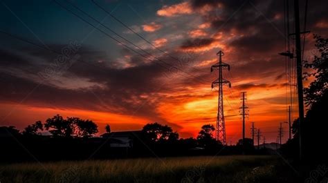 Stunning Sunset Photography: Capturing Power Lines And Silhouette ...