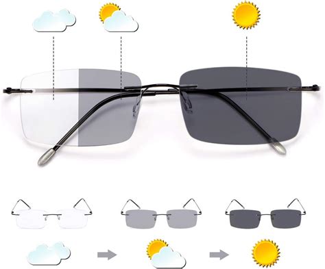 Photochromic Progressive Multifocal Reading Glasses Transition Sunglasses Sun Readers Blue Light ...