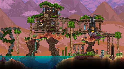 Desert Oasis : Terraria | Terrarium base, Terraria house design, Terraria house ideas