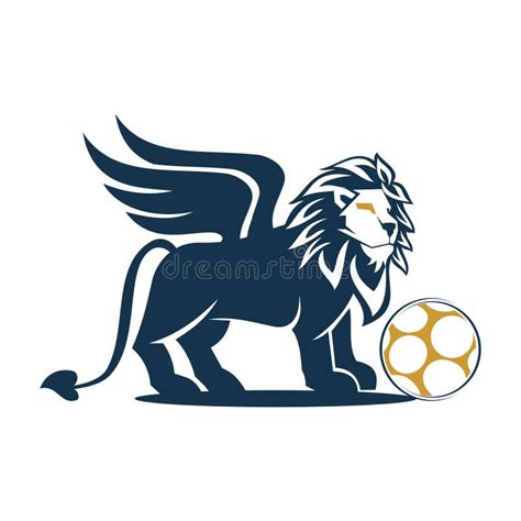 Lion Wing Football Logo Design Symbol Illustration Isolated Stock ...