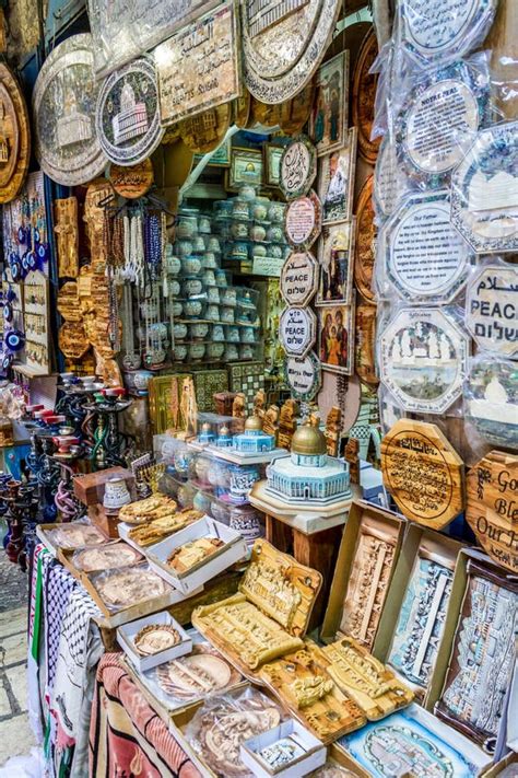 Jerusalem Market In Old City, Gift Shop Stock Image - Image of place ...