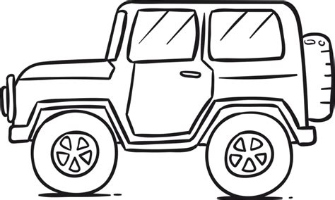 Sketsa Mobil Jeep - Homecare24