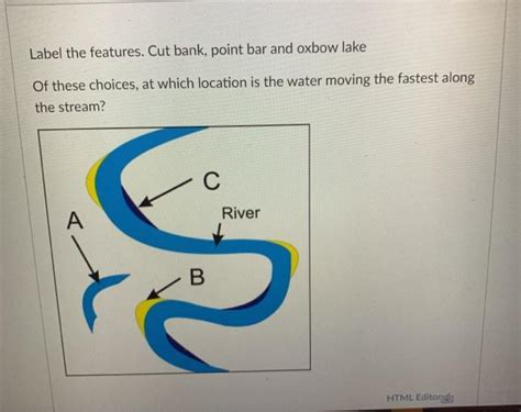 Solved Label the features. Cut bank, point bar and oxbow | Chegg.com