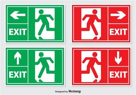 Emergency Exit Sign Vector Art, Icons, and Graphics for Free Download