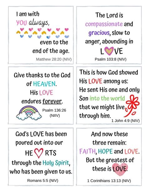 12 Short Bible Verses for Kids on God's Love | Free Cards - A HEART TO KNOW