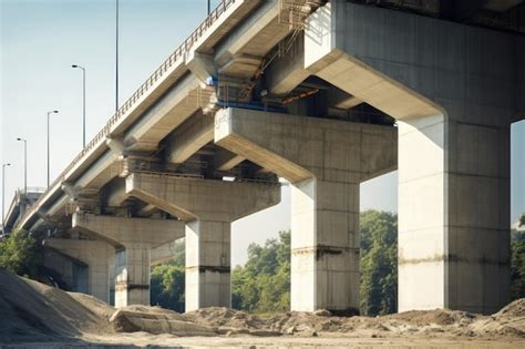 Premium AI Image | Engineering and Construction of Stunning Cement Bridge Frame A Complex ...