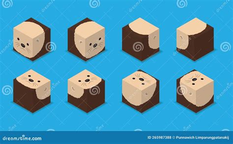 Animal Dice 3D Character Sea Otter Cartoon Vector Stock Vector ...