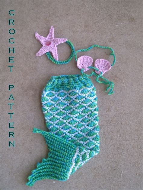 crochet mermaid baby pattern & Mixed Media Art & Glass Drawing Collage Illustration Fiber Arts