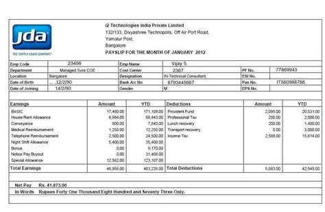 Payslip Layout