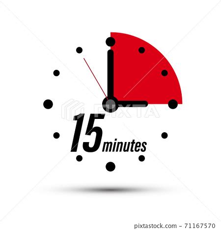 Fifteen Minutes Analogue Clock Symbol - Vector... - Stock Illustration [71167570] - PIXTA